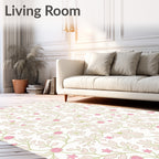 Pink Floral Vine Meadow Rug