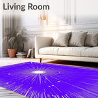 Vibrant Purple Burst Starry Field Rug