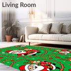 Christmas Santa And Reindeer Joyful Gifts Rug