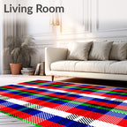 Bold Red Blue Green Plaid Rug