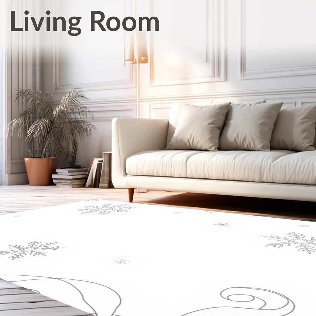Winter Wonderland Snowflake Scatter Rug