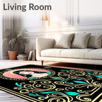 Regal Woman Emerald Floral Frame Rug