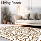 marrn Woodland Sprigs Swirls Ferns Rug