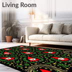 Whimsical Red Gnome Starry Night Rug