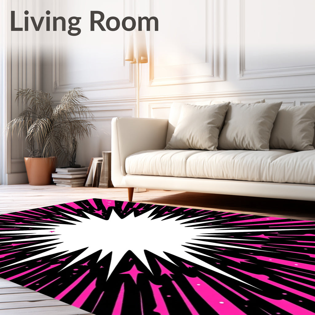 Dramatic Pink Starburst Explosion Rug