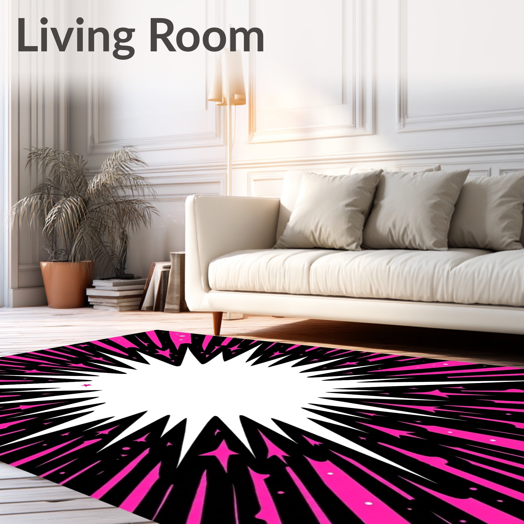 Dramatic Pink Starburst Explosion Rug