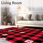 Red Black Buffalo Truck Christmas Tree Rug