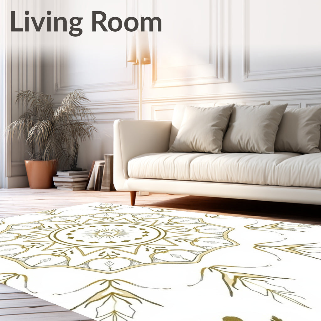 Gold Sun Eye Mandala Rug