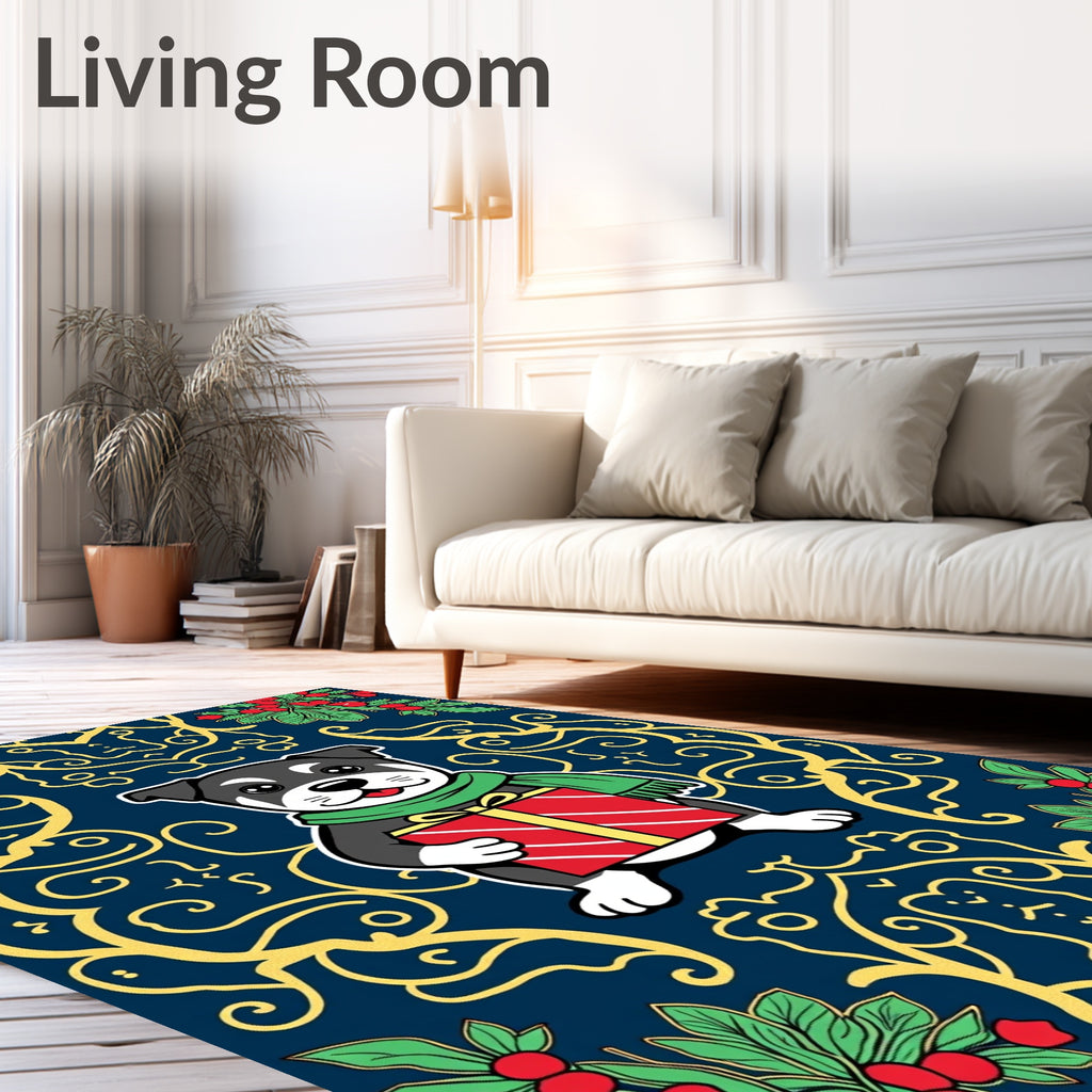 Cute Dog Red Gift Festive Background Rug