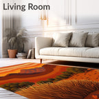 Crimson Desert Canyon Landscape Rug