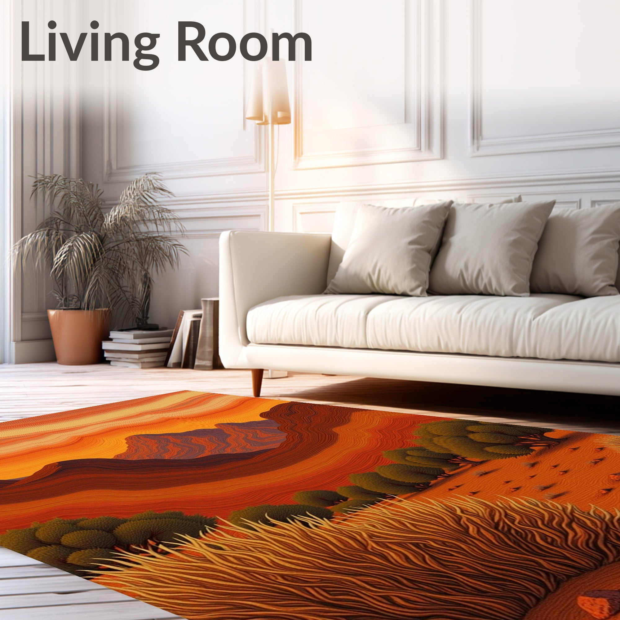 Crimson Desert Canyon Landscape Rug