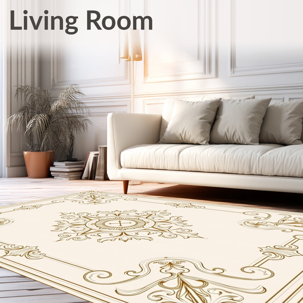Gold Vintage Filigree Medallion Rug