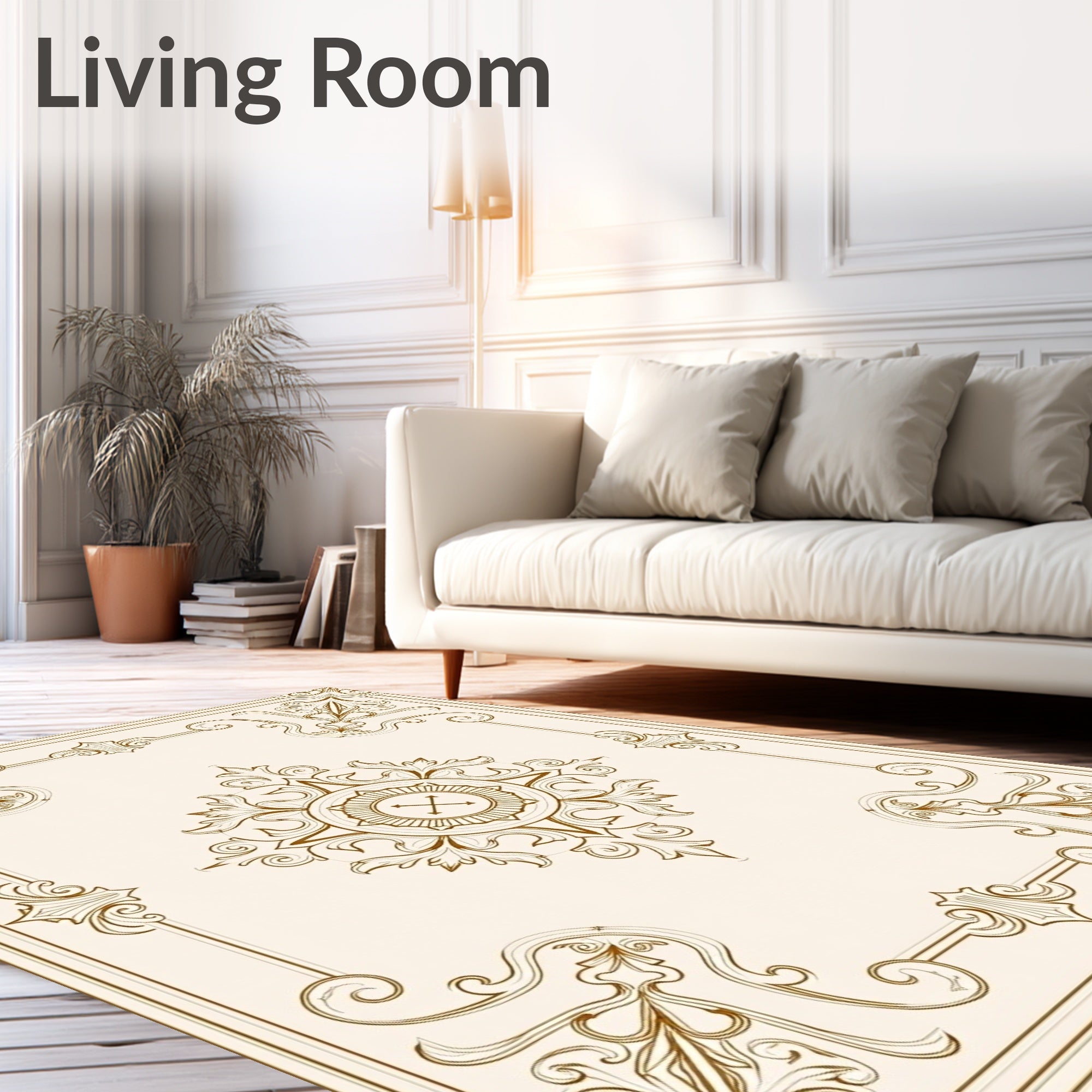 Gold Vintage Filigree Medallion Rug