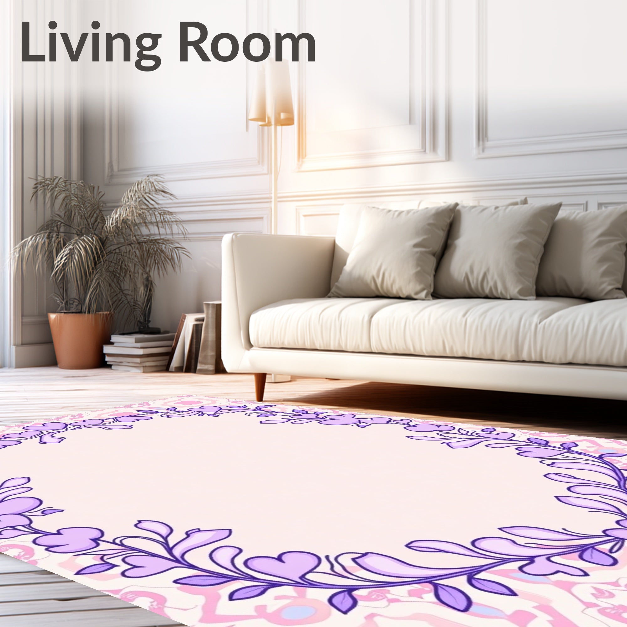 Pastel Heart Vine Garland Rug