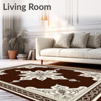 Rich Chocolate Antique Floral Medallion Rug