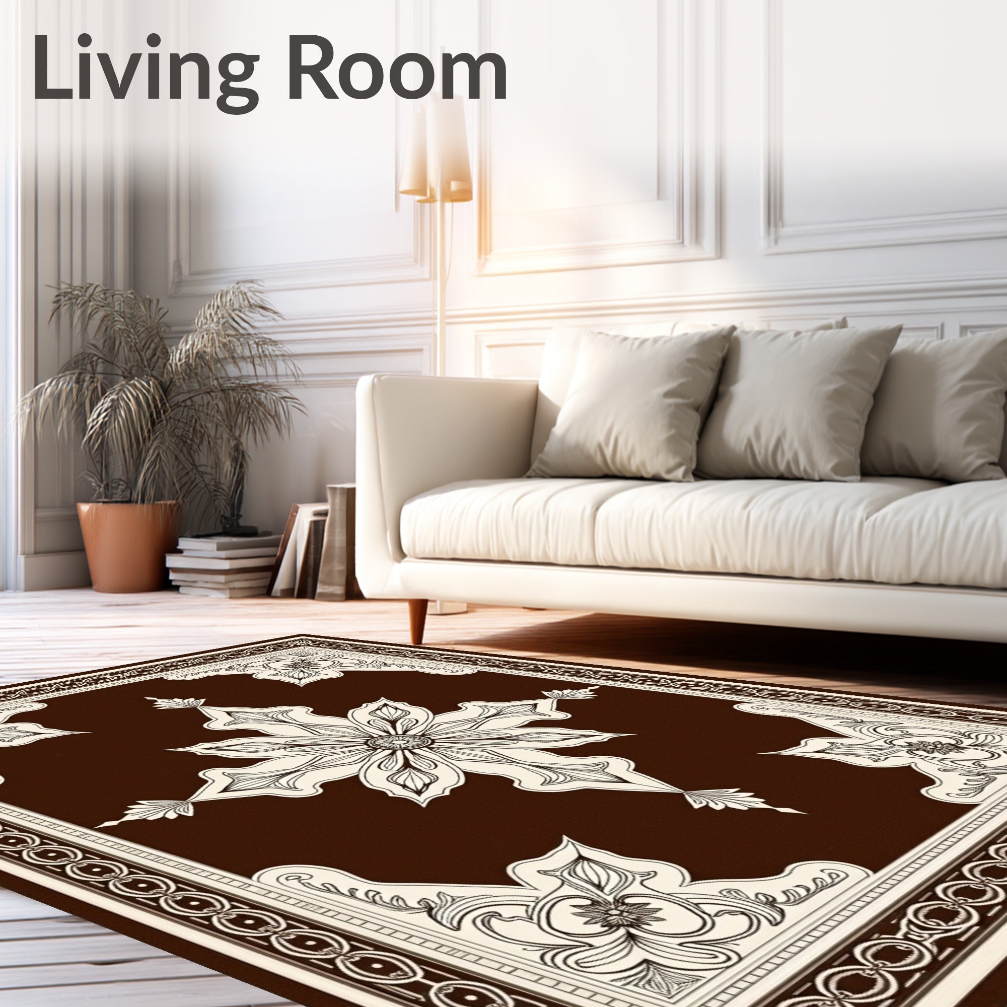 Rich Chocolate Antique Floral Medallion Rug