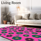 Pink Floral Garden Star Rug