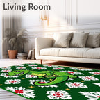 Green Dino Floral Medallion Rug