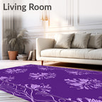 Regal Purple Floral Damask Rug
