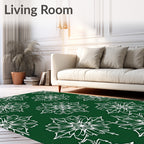 Emerald Snowflakes All Over Rug