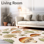 Earthy Mushroom Botanical Repeat Rug