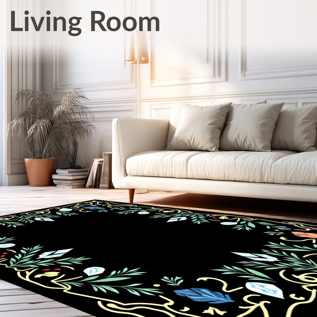 Enchanted Crystal Branch Border Rug