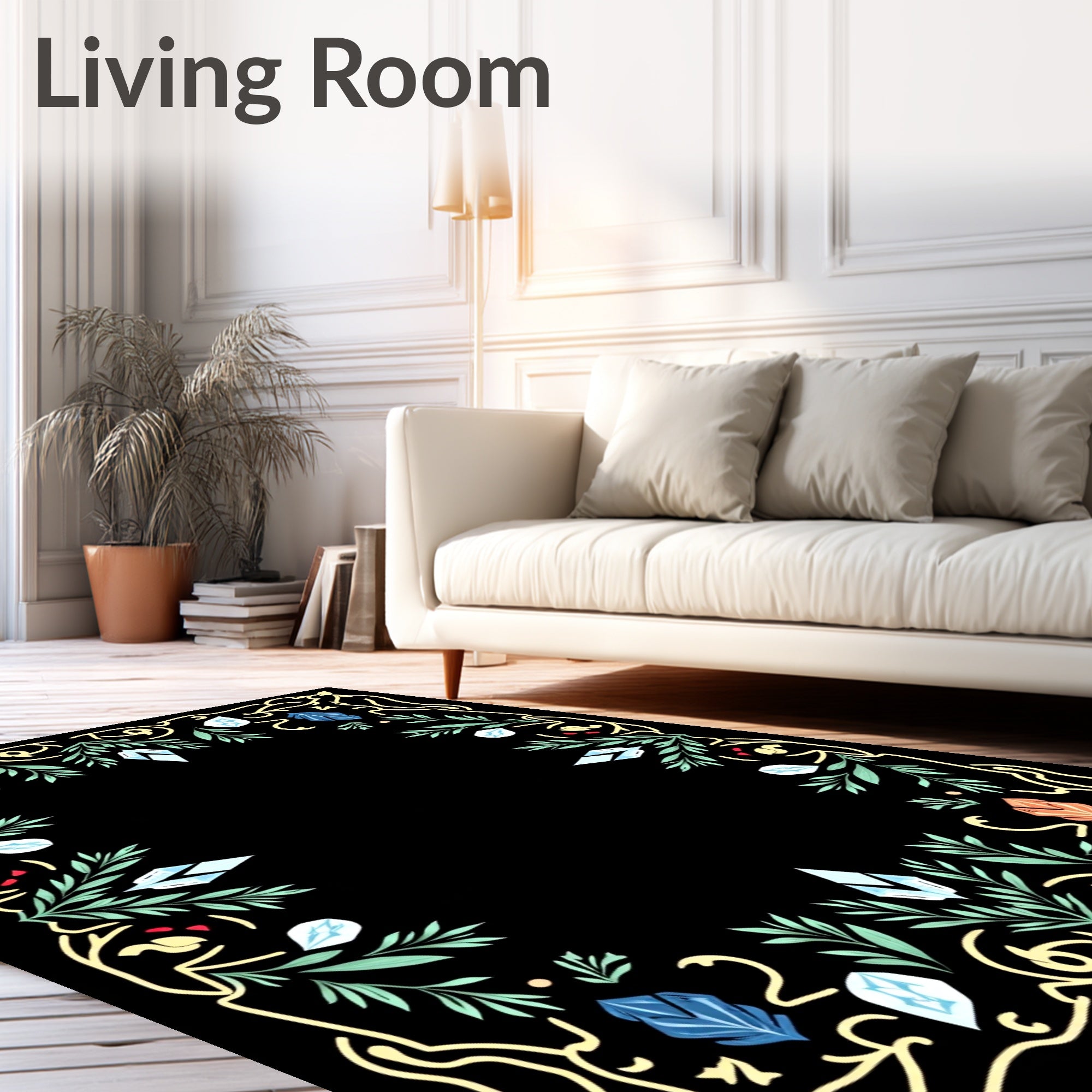 Enchanted Crystal Branch Border Rug