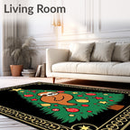 Whimsical Sloth Christmas Tree Holiday Rug
