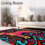 Vibrant Dog Abstract Swirl Rug