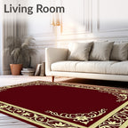 Intricate Cream Botanical Border Rug