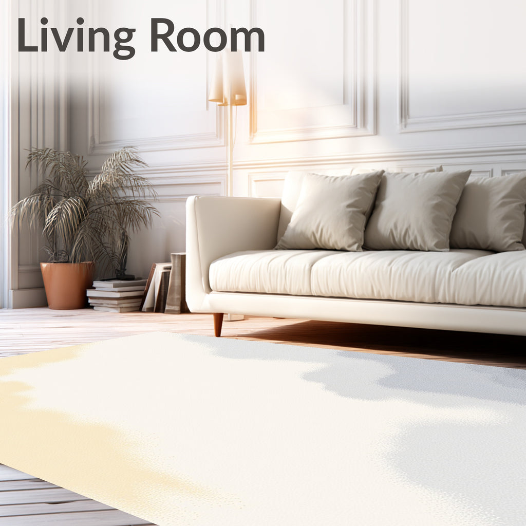 Soft Ochre and Gray Cloudscape Rug