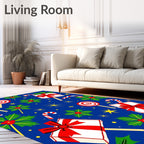 Red White Blue Christmas Lollipop Gift Rug