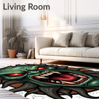 Fierce Green Monster Red Eyes Rug
