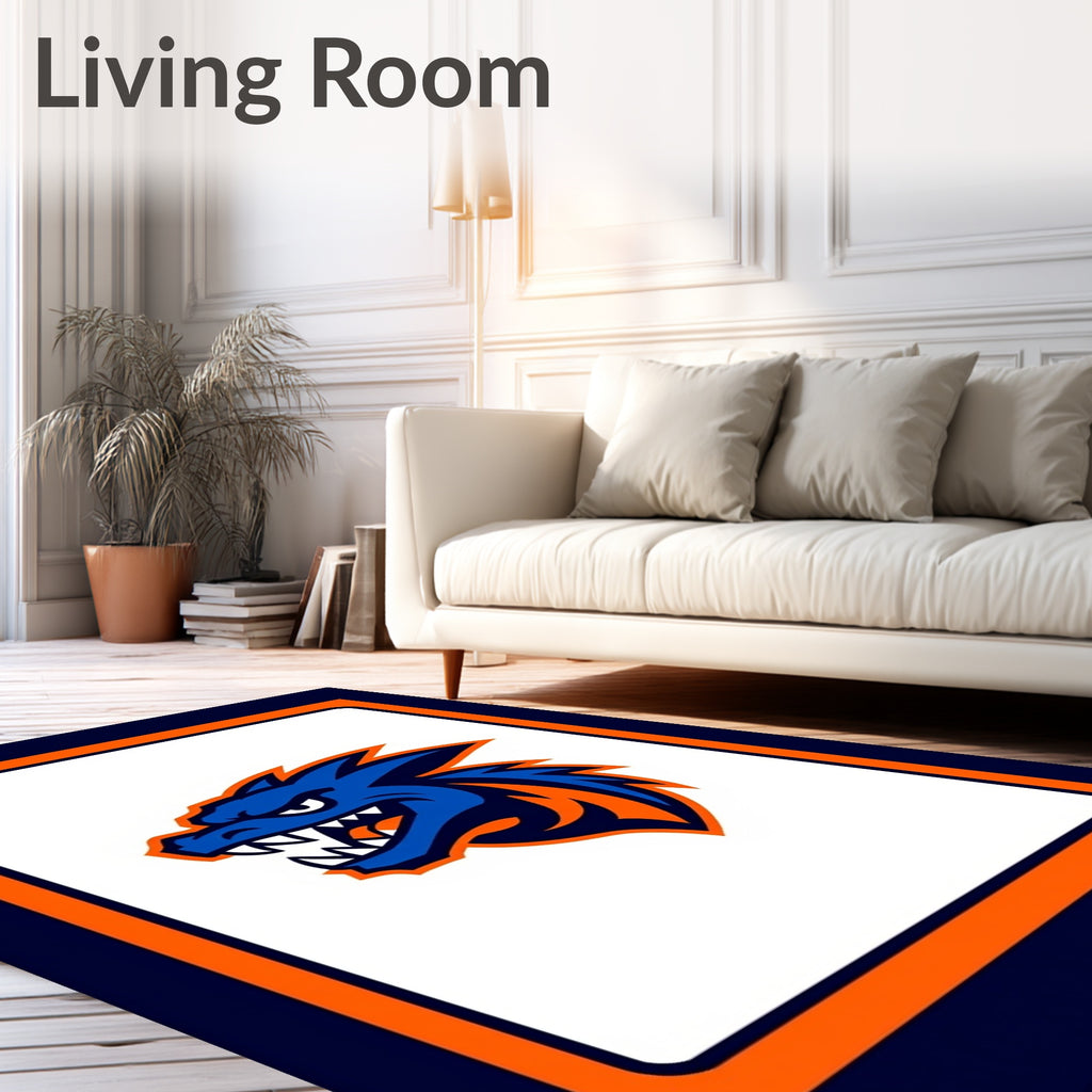 Blue Fierce Dragon Head Rug