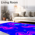 Vibrant Neon Swirl Galaxy Rug