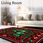 Bold Black Green Red Horse Rug