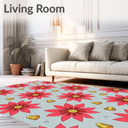 Crimson Floral Thimble Repeat Rug