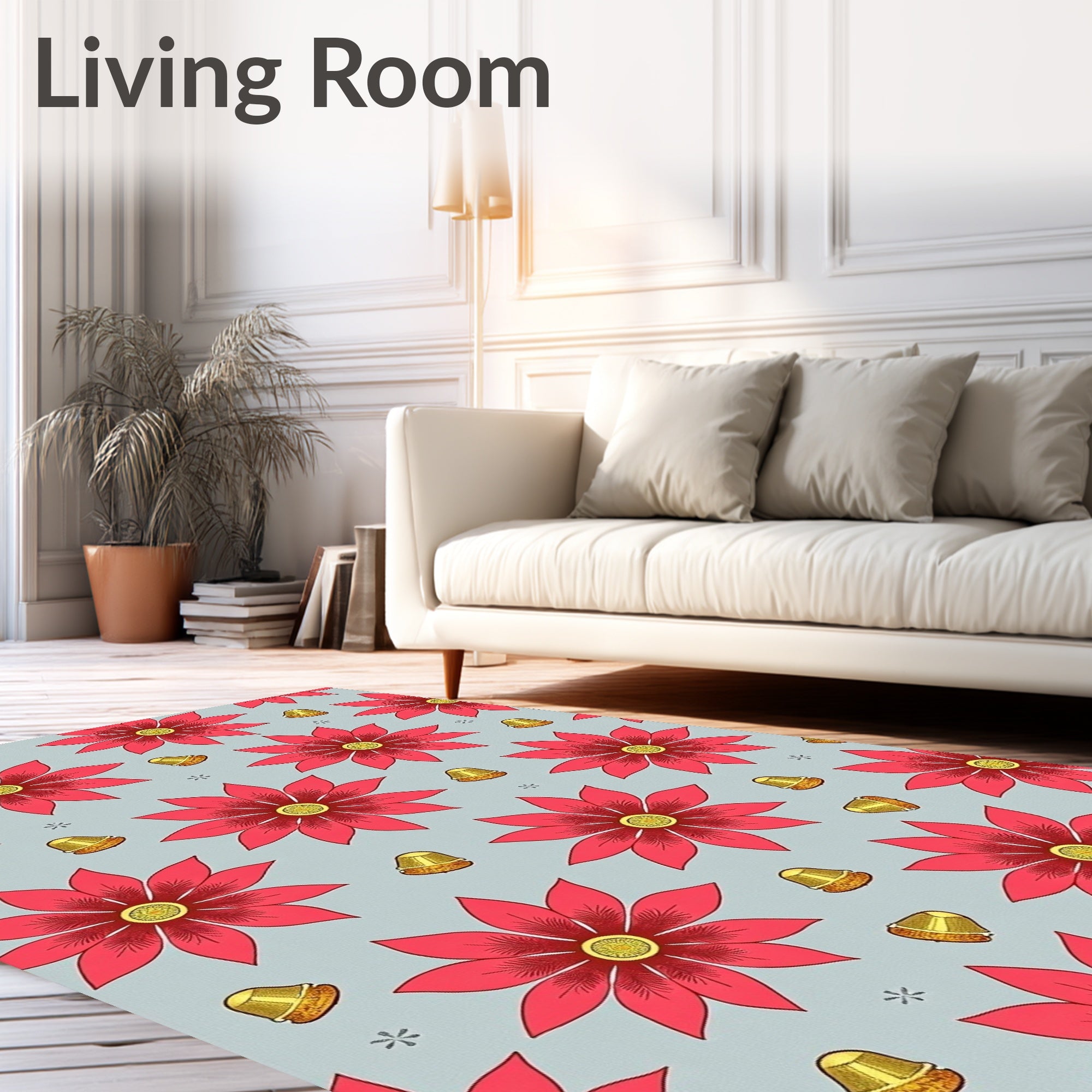 Crimson Floral Thimble Repeat Rug