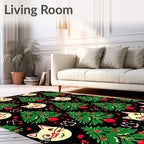Festive Yellow Cat Christmas Tree Rug