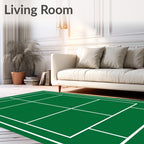 Green White Line Court Rug