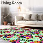 Bold Tropical Pink Floral Burst Rug