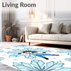 Light Blue Snowflake Whimsy Rug