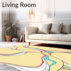 Flowing Pink Turquoise Abstract Waves Rug