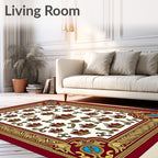 Regal Crown Embellished Golden Border Rug