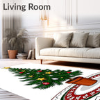 Festive Christmas Tree Ornamented Star Rug