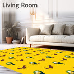Yellow Green Gold Eyeball Motif Rug