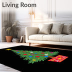 Vibrant Christmas Tree Ornaments Star Rug