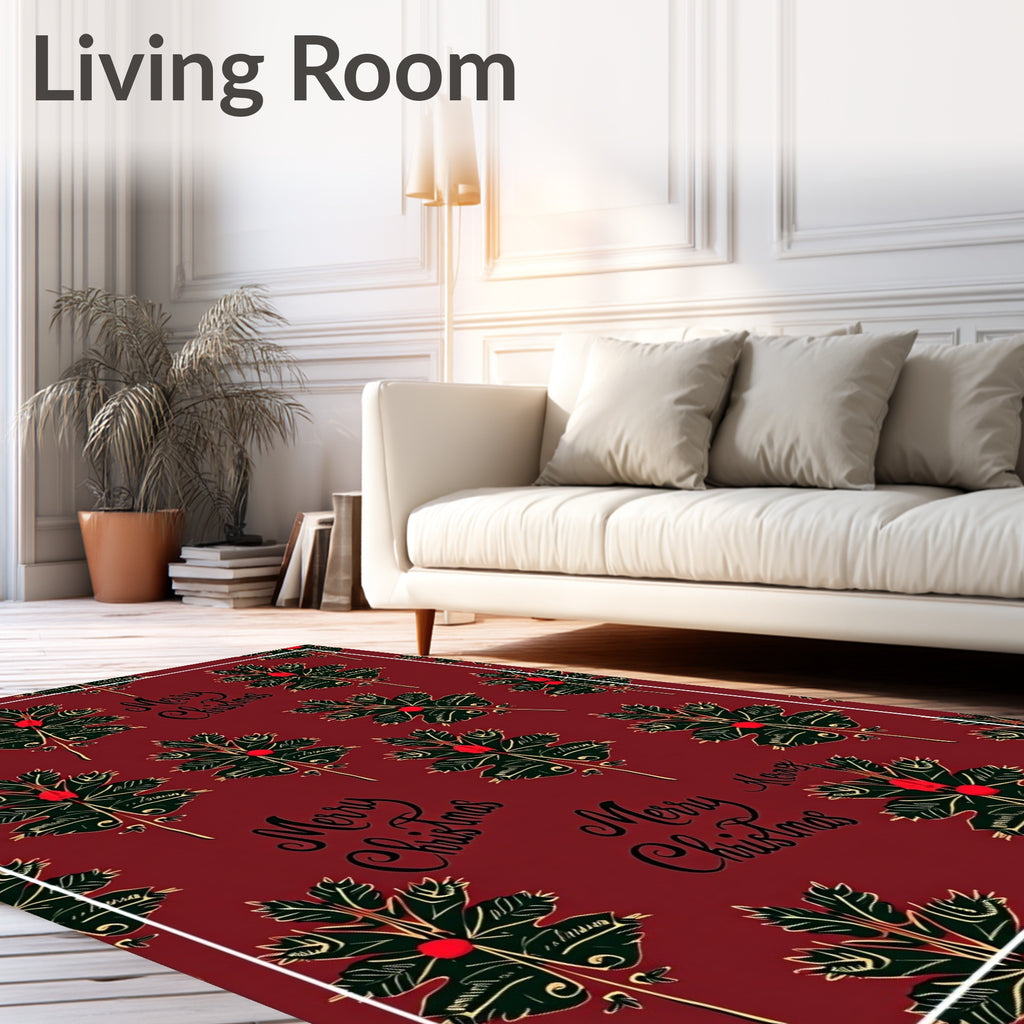 Christmas Holly Berry Vine Rug