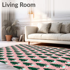 Pink Forest Pine Tree Repeat Rug