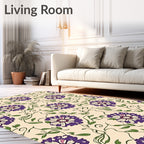 Purple Floral Vine Meadow Rug